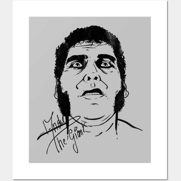 Vintage Andre The Giant Signature Wall Art by portraiteam